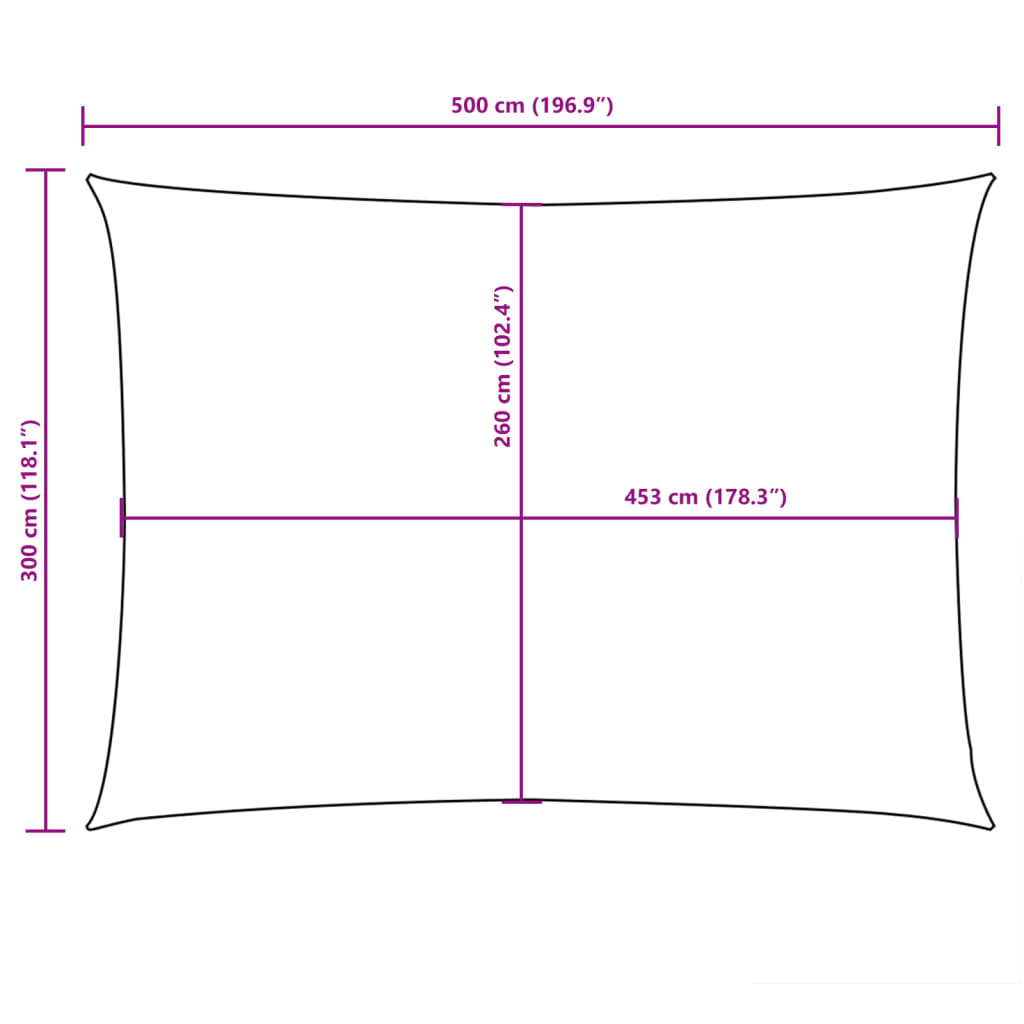 Zonnescherm rechthoekig 3x5 m oxford stof zwart