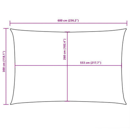 Zonnescherm rechthoekig 3x6 m oxford stof zwart