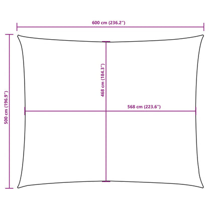 Zonnescherm rechthoekig 5x6 m oxford stof zwart