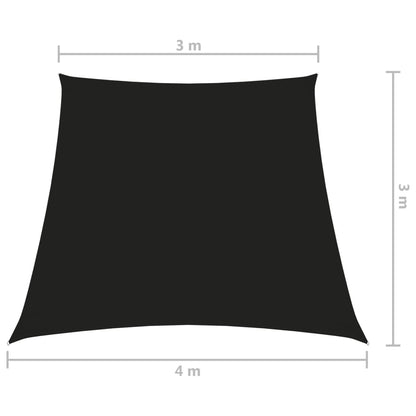 Zonnescherm trapezium 3/4x3 m oxford stof zwart