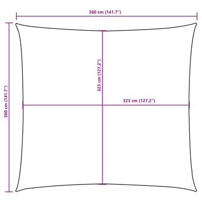 Zonnescherm vierkant 3,6x3,6 m oxford stof bruin