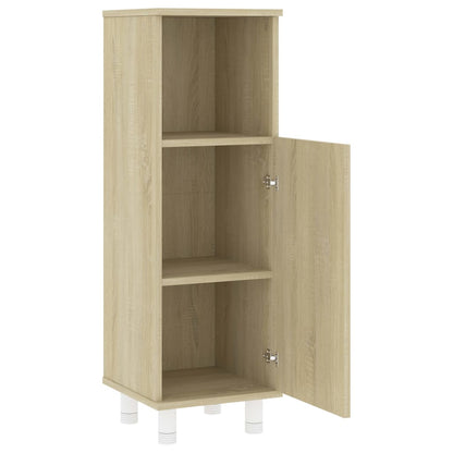 Badkamerkast 30x30x95 cm bewerkt hout sonoma eikenkleurig