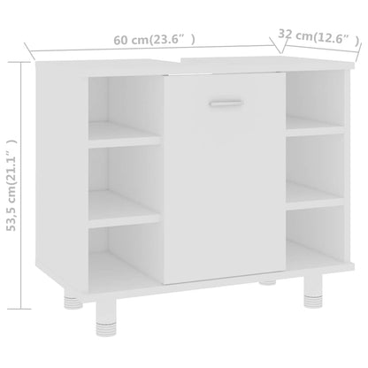 Badkamerkast 60x32x53,5 cm bewerkt hout wit