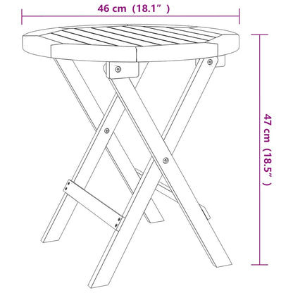 Tuintafel inklapbaar Ø 46 cm massief acaciahout wit