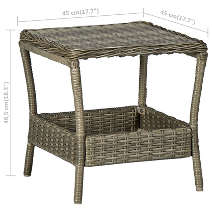 Tuintafel 45x45x46,5 cm poly rattan bruin