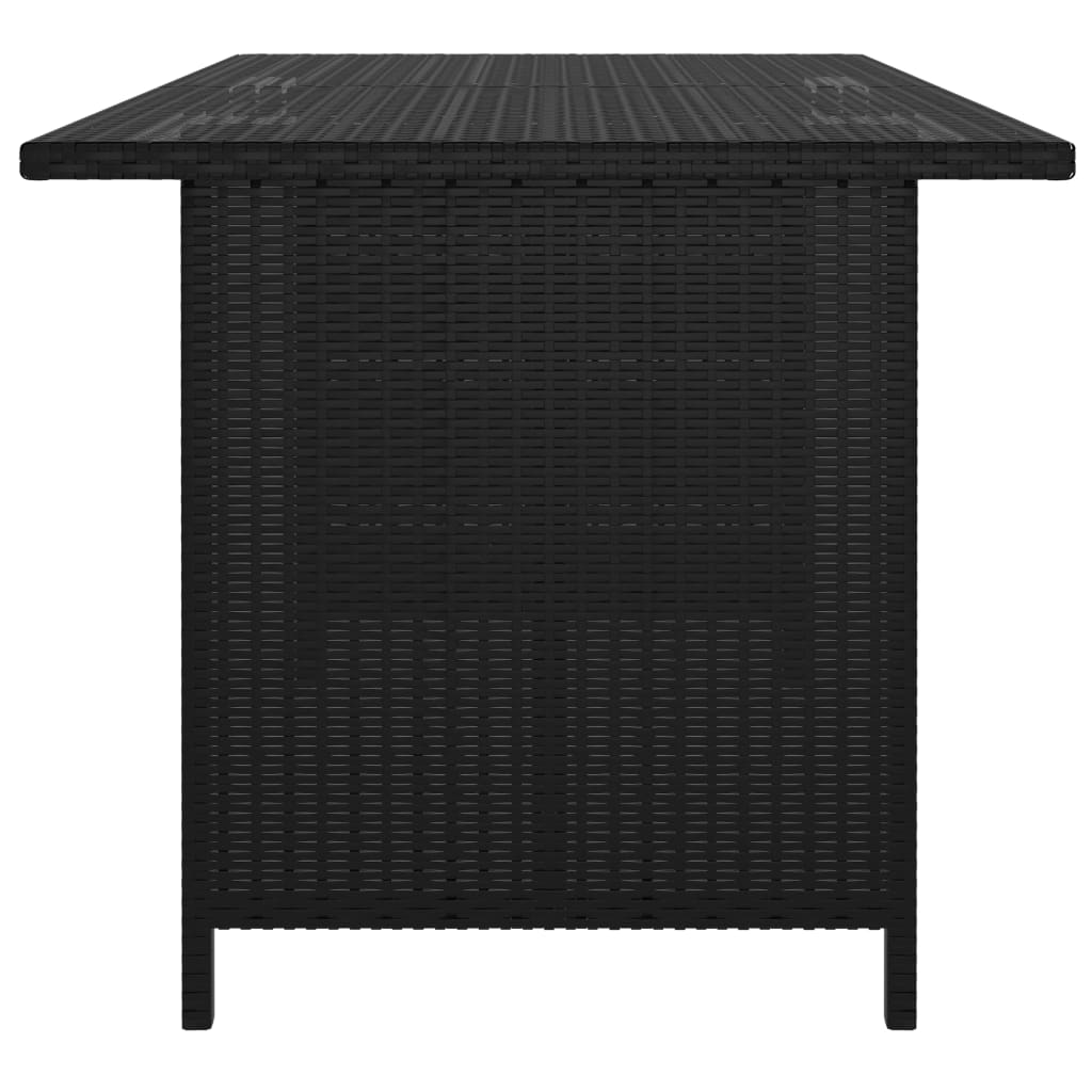 Tuintafel 110x70x65 cm poly rattan zwart