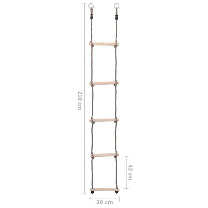 Ladder met 5 sporten 210 cm massief grenenhout