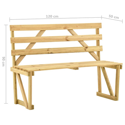 Tuinbank 120 cm geïmpregneerd grenenhout