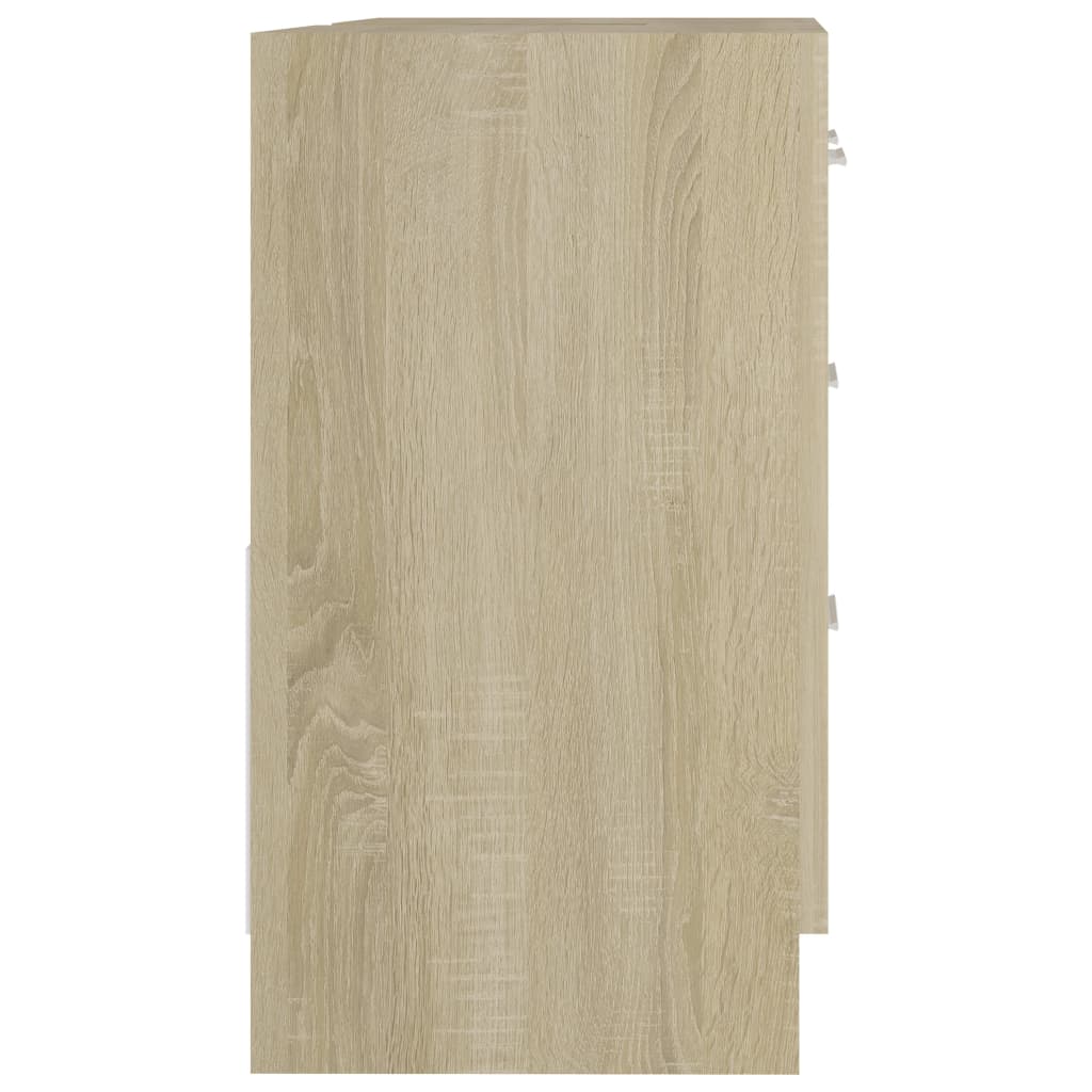 Wastafelkast 63x30x54 cm bewerkt hout sonoma eikenkleurig