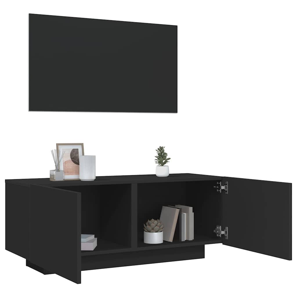 Tv-meubel 100x35x40 cm bewerkt hout zwart