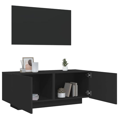 Tv-meubel 100x35x40 cm bewerkt hout zwart