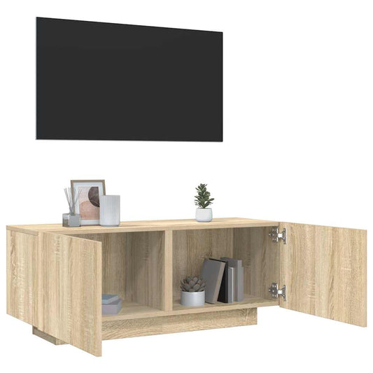 Tv-meubel 100x35x40 cm bewerkt hout sonoma eikenkleurig