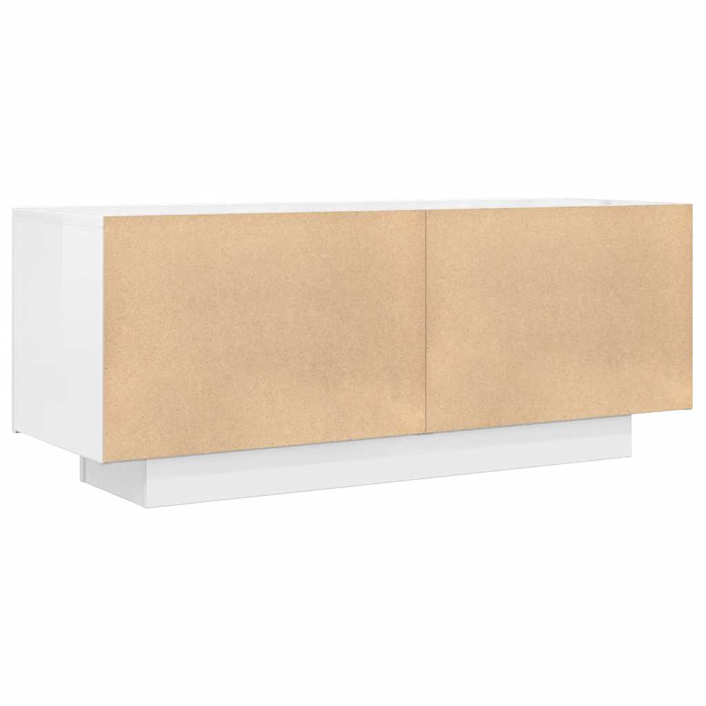 Tv-meubel 100x35x40 cm bewerkt hout hoogglans wit