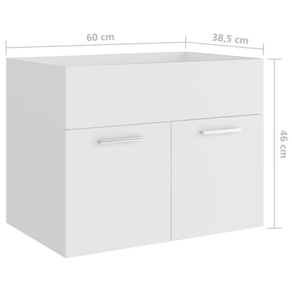 Wastafelkast 60x38,5x46 cm bewerkt hout wit