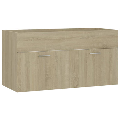 Wastafelkast 90x38,5x46 cm bewerkt hout sonoma eikenkleurig