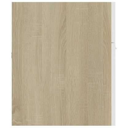 Wastafelkast 100x38,5x46 cm bewerkt hout wit en sonoma eiken