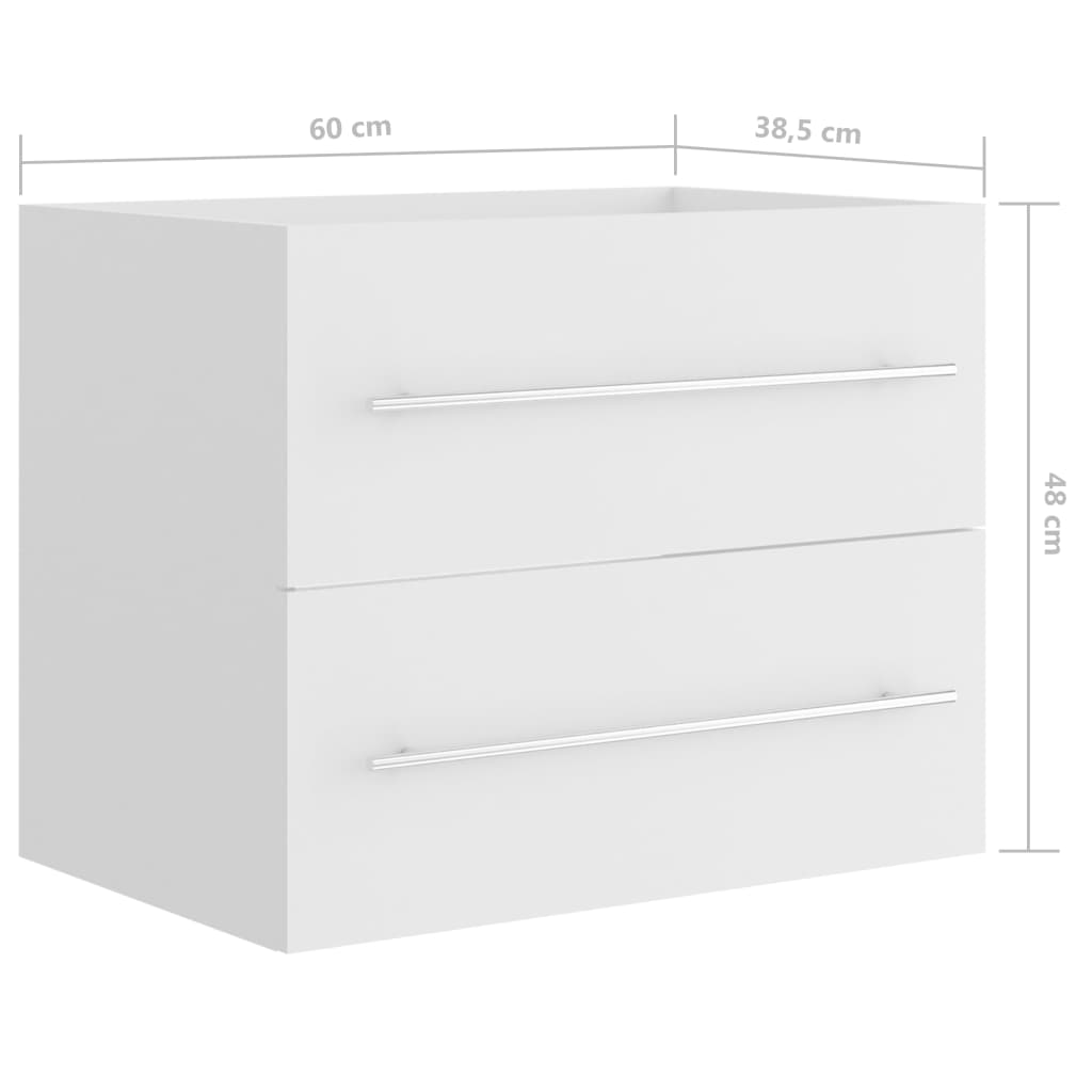 Wastafelkast 60x38,5x48 cm bewerkt hout wit