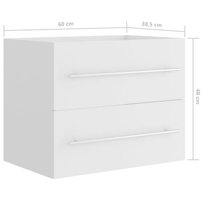 Wastafelkast 60x38,5x48 cm bewerkt hout wit