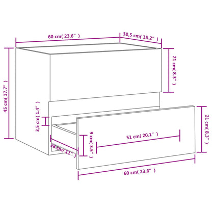 Wastafelkast 60x38,5x45 cm bewerkt hout zwart