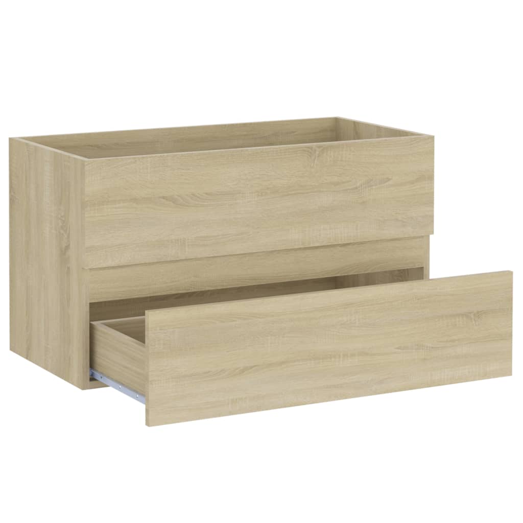 Wastafelkast 80x38,5x45 cm bewerkt hout sonoma eikenkleurig