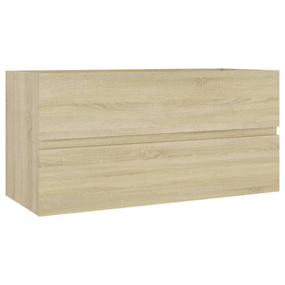 Wastafelkast 90x38,5x45 cm bewerkt hout sonoma eikenkleurig