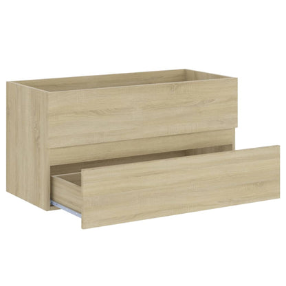 Wastafelkast 90x38,5x45 cm bewerkt hout sonoma eikenkleurig