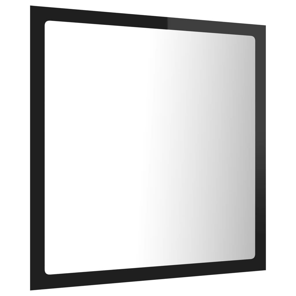 Badkamerspiegel LED 40x8,5x37 cm acryl hoogglans zwart