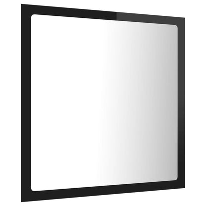 Badkamerspiegel LED 40x8,5x37 cm acryl hoogglans zwart