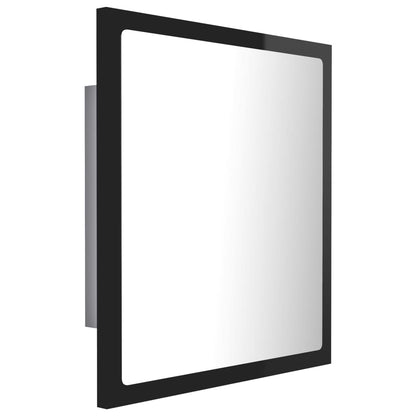 Badkamerspiegel LED 40x8,5x37 cm acryl hoogglans zwart