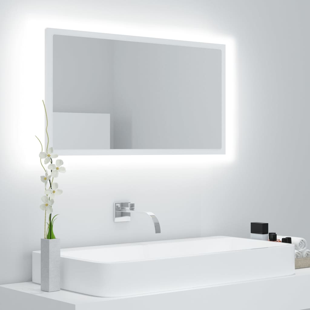 Badkamerspiegel LED 80x8,5x37 cm acryl wit