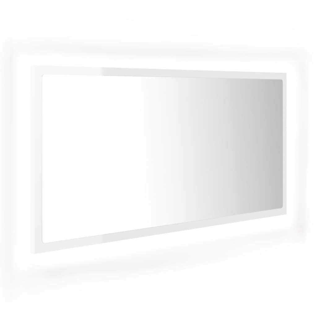 Badkamerspiegel LED 90x8,5x37 cm acryl hoogglans wit