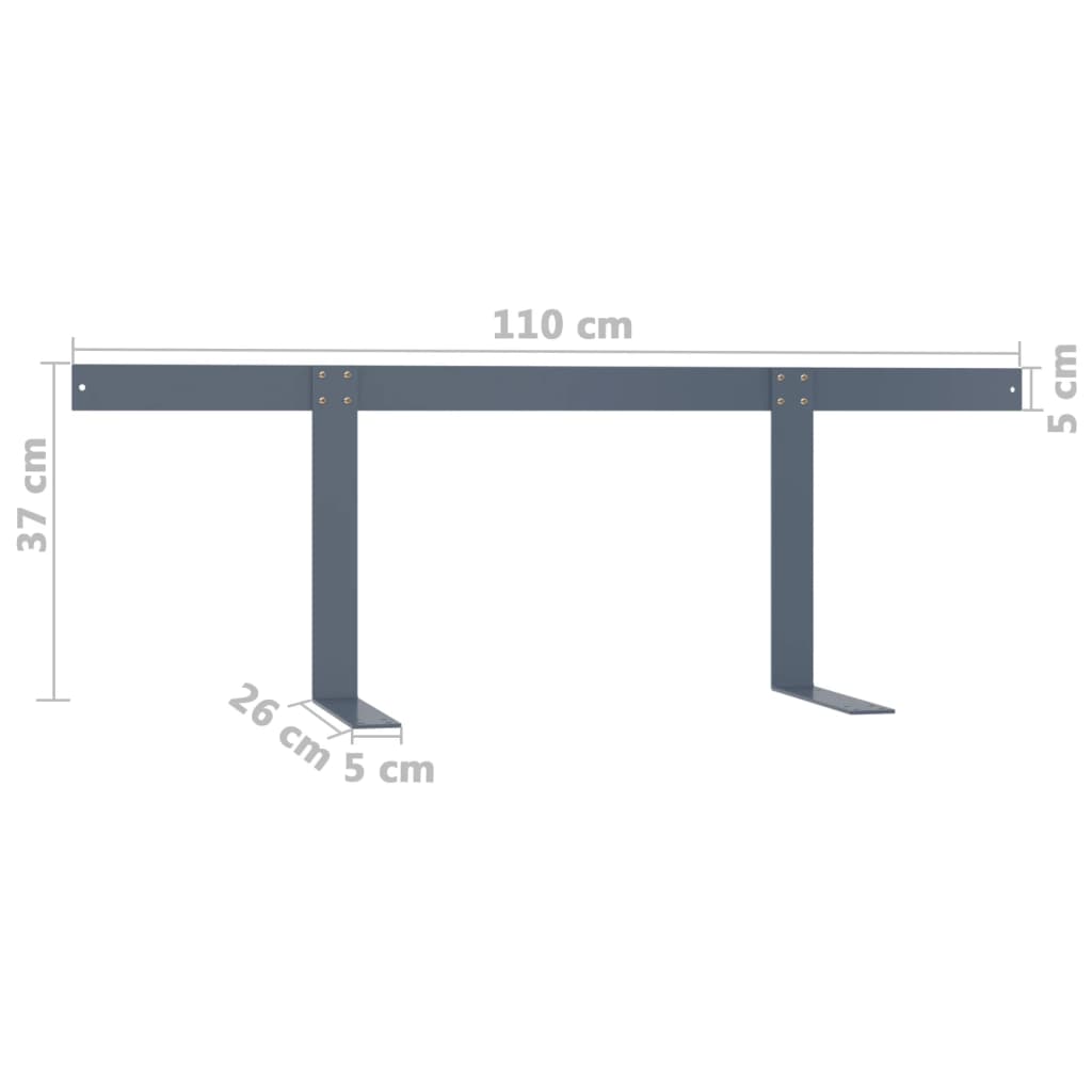 Rugleuning voor palletbank 110 cm ijzer lichtgrijs