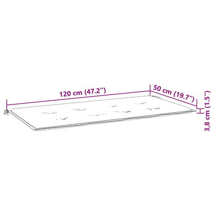 Tuinbank inklapbaar met kussen 118 cm bamboe