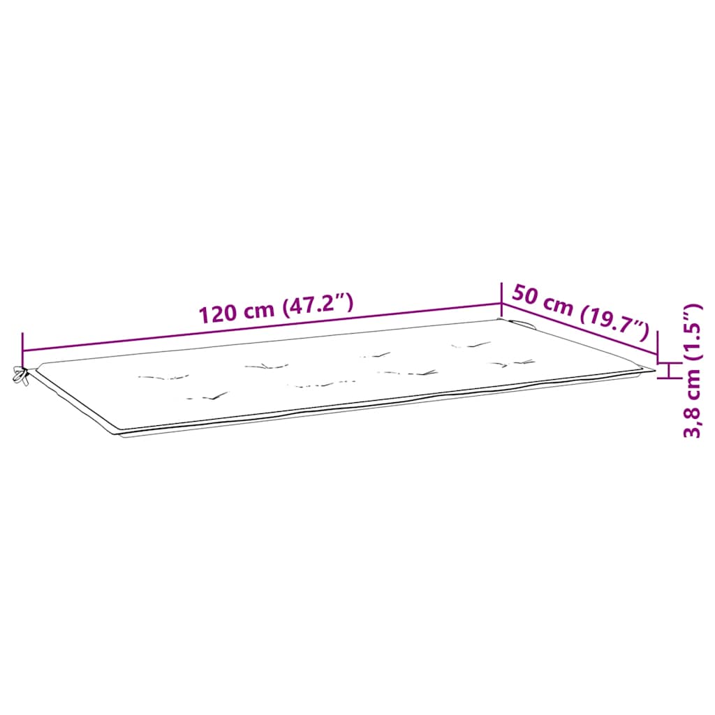 Tuinbank inklapbaar met kussen 118 cm bamboe