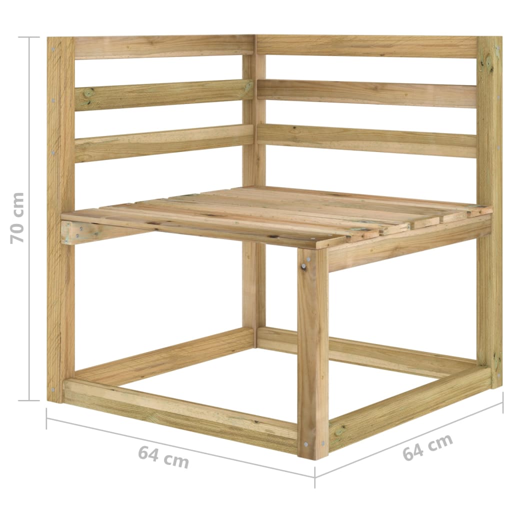 Tuinhoekbanken 2 st pallet groen geïmpregneerd grenenhout