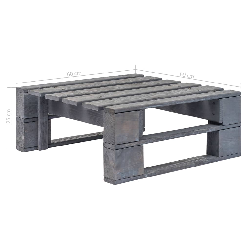 Tuinhocker pallet geïmpregneerd grenenhout grijs