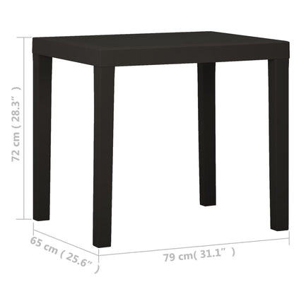 Tuintafel 79x65x72 cm kunststof antracietkleurig