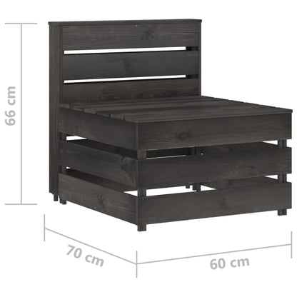 Tuinmiddenbank pallet geïmpregneerd grenenhout grijs