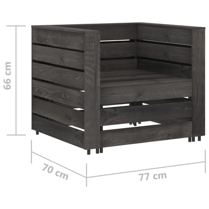 2-delige Loungeset pallet geïmpregneerd grenenhout grijs