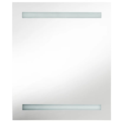 Badkamerkast met spiegel LED 50x14x60 cm glanzend grijs