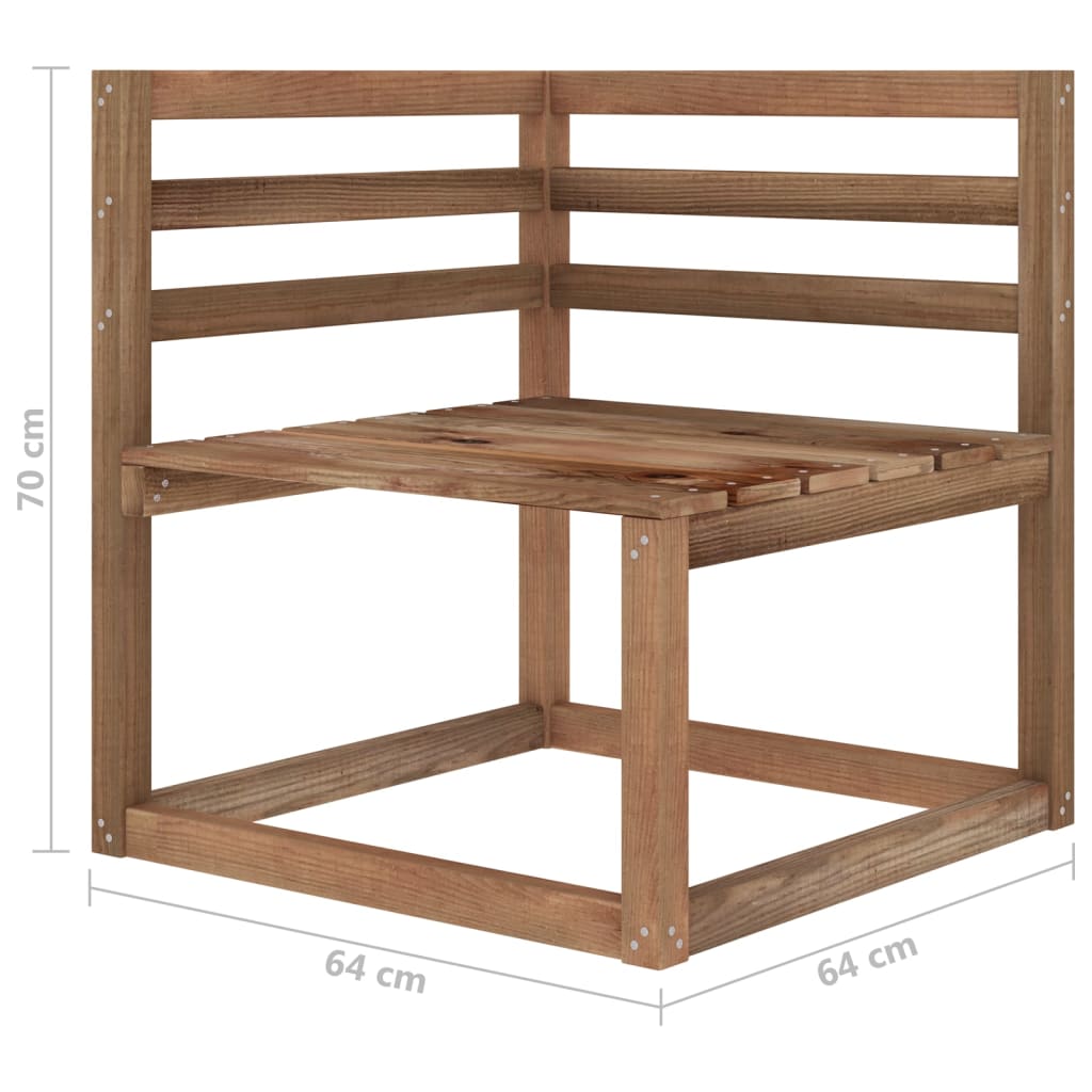 Tuinhoekbanken 2 st pallet bruin geïmpregneerd grenenhout