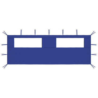 Prieelzijwand met ramen 6x2 m blauw