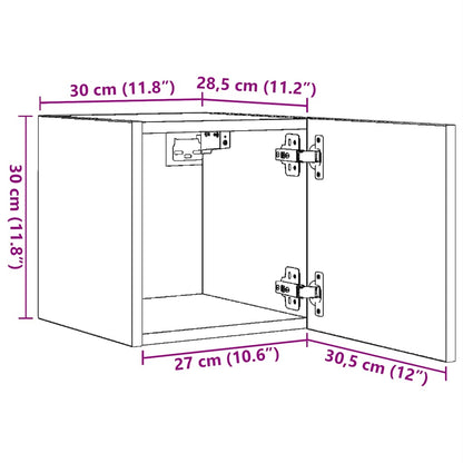 Tv-wandmeubel 30,5x30x30 cm wit