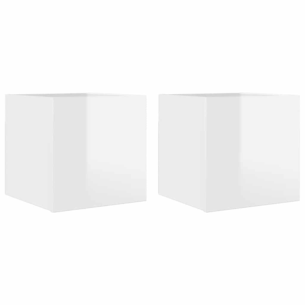 Tv-wandmeubelen 2 st 30,5x30x30 cm hoogglans wit