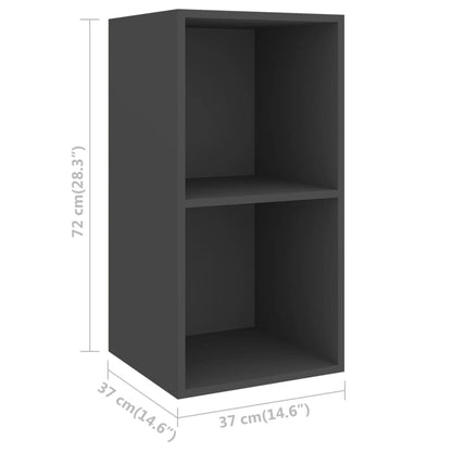 Tv-wandmeubel 37x37x72 cm bewerkt hout grijs