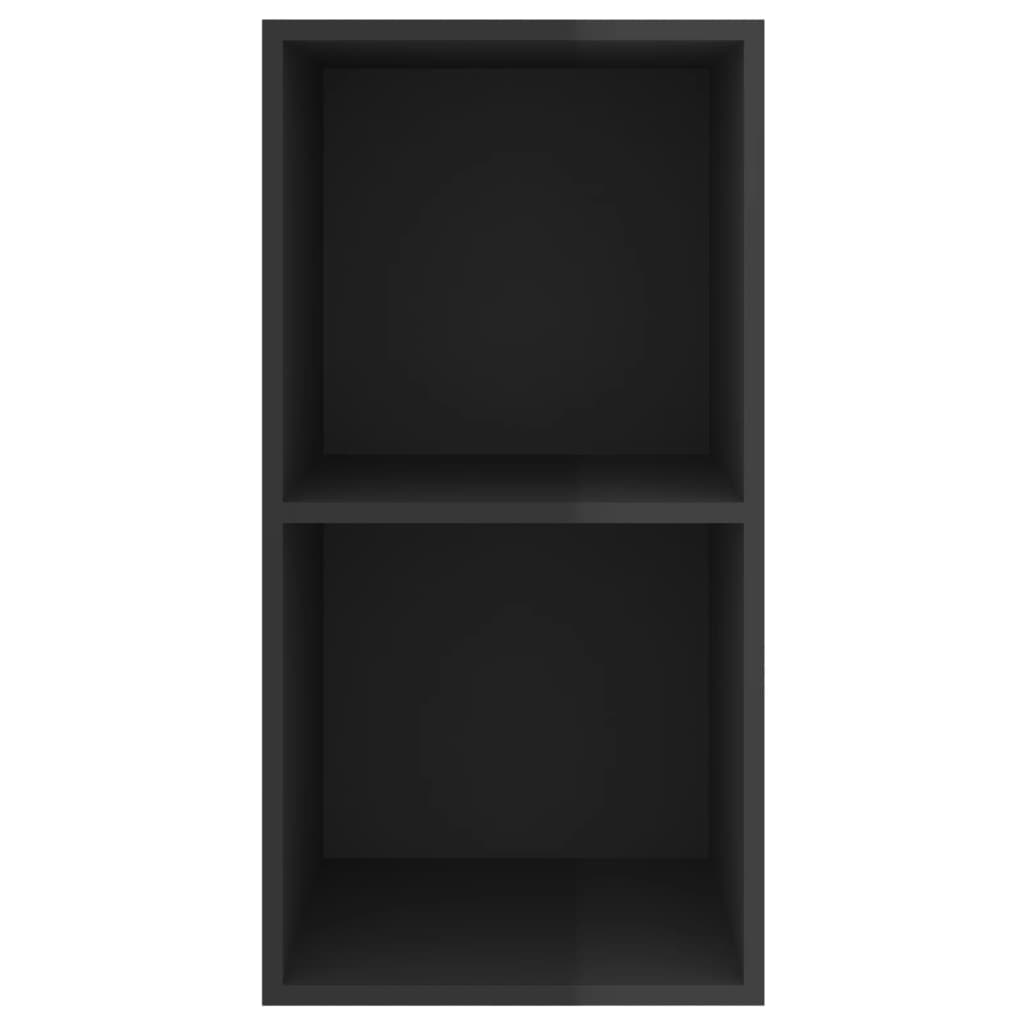 Tv-wandmeubel 37x37x72 cm bewerkt hout hoogglans zwart