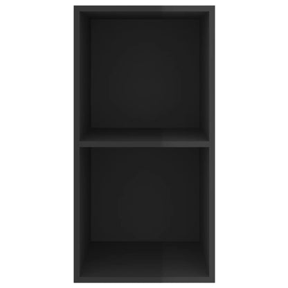 Tv-wandmeubel 37x37x72 cm bewerkt hout hoogglans zwart