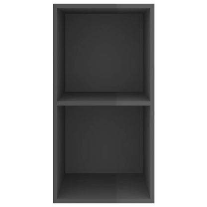 Tv-wandmeubel 37x37x72 cm bewerkt hout hoogglans grijs