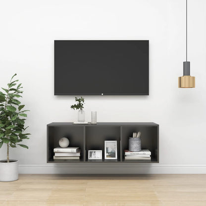 Tv-wandmeubel 37x37x107 cm bewerkt hout grijs