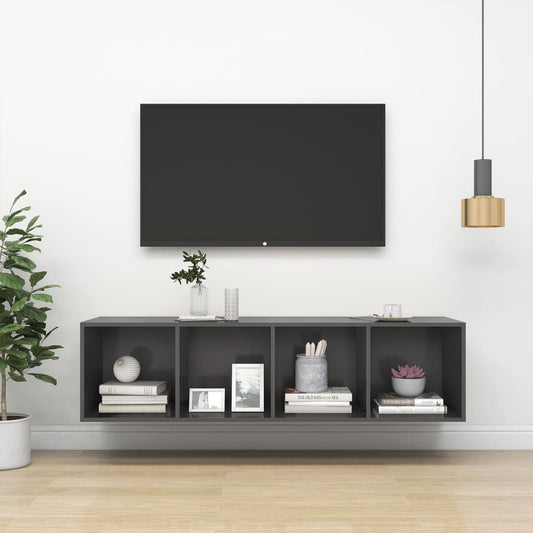 Tv-wandmeubel 37x37x142,5 cm bewerkt hout grijs